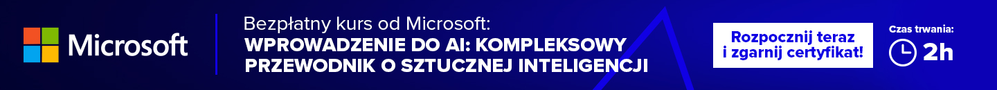 baner firmy microsoft zachęcające do kursu ai